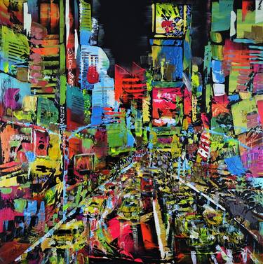 Original Abstract Expressionism Cities Paintings by Eraclis Aristidou