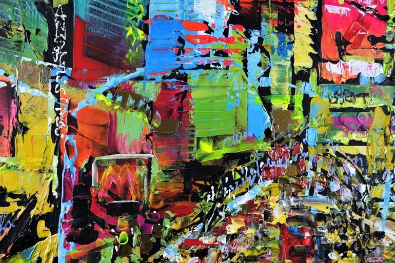 Original Abstract Expressionism Cities Painting by Eraclis Aristidou