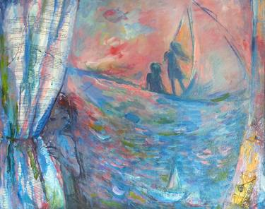 Original Abstract Expressionism Boat Paintings by Valentina Grigorova