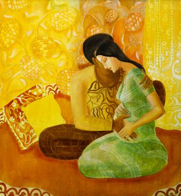 Print of Art Deco Love Paintings by Kajori Ghoshal