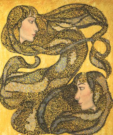 Print of Art Deco Women Paintings by Kajori Ghoshal