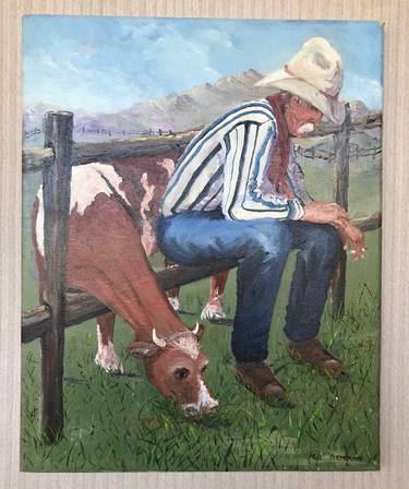 Original Fine Art Cows Paintings by Paul Nemiroff
