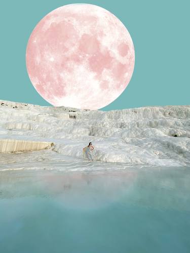 Saatchi Art Artist Allison Bagg; Collage, “Full Moon Over Pamukkale” #art