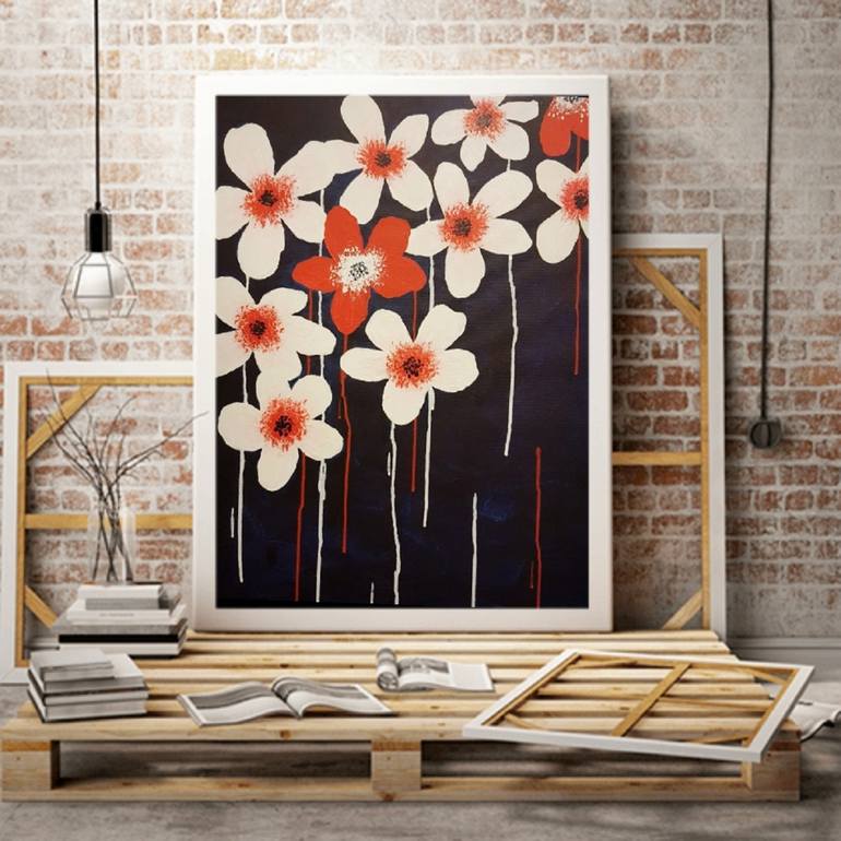 Original Abstract Floral Painting by Joli's Paintings