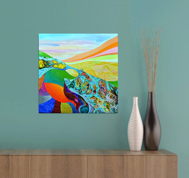 Original Pop Art Landscape Painting by Silvia Pavlova