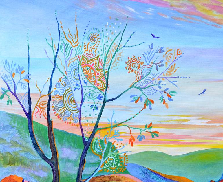 Original Illustration Landscape Painting by Silvia Pavlova