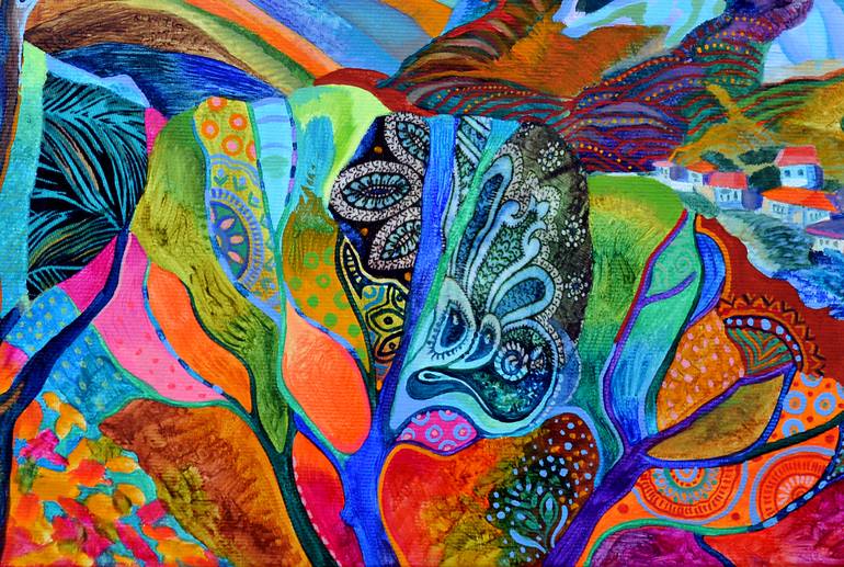 Original Illustration Landscape Painting by Silvia Pavlova