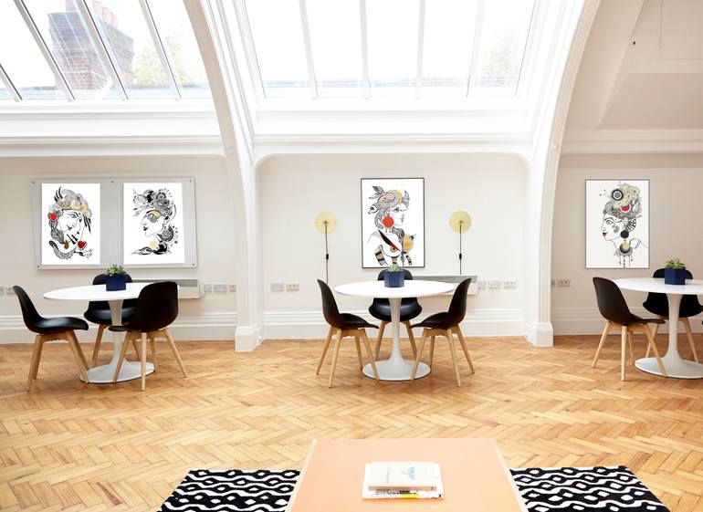 Original Art Deco Erotic Drawing by Silvia Pavlova