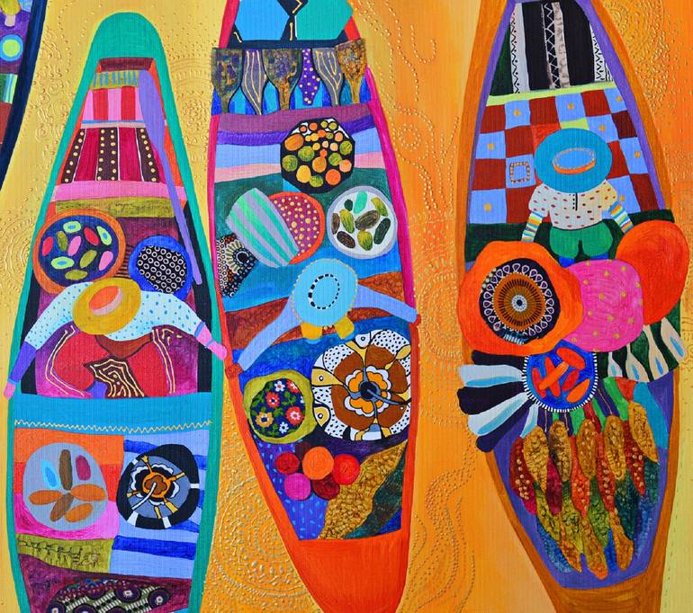 Original Fine Art Boat Painting by Silvia Pavlova