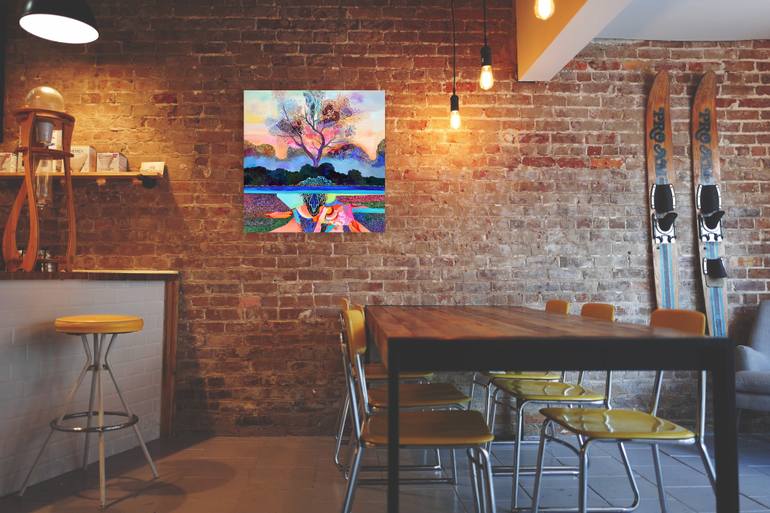 Original Art Deco Landscape Painting by Silvia Pavlova