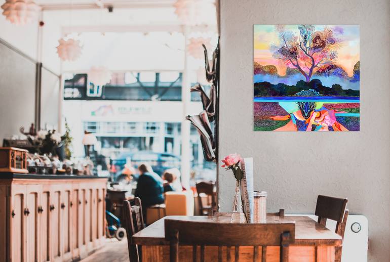 Original Art Deco Landscape Painting by Silvia Pavlova