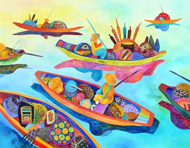 Print of Boat Paintings by Silvia Pavlova