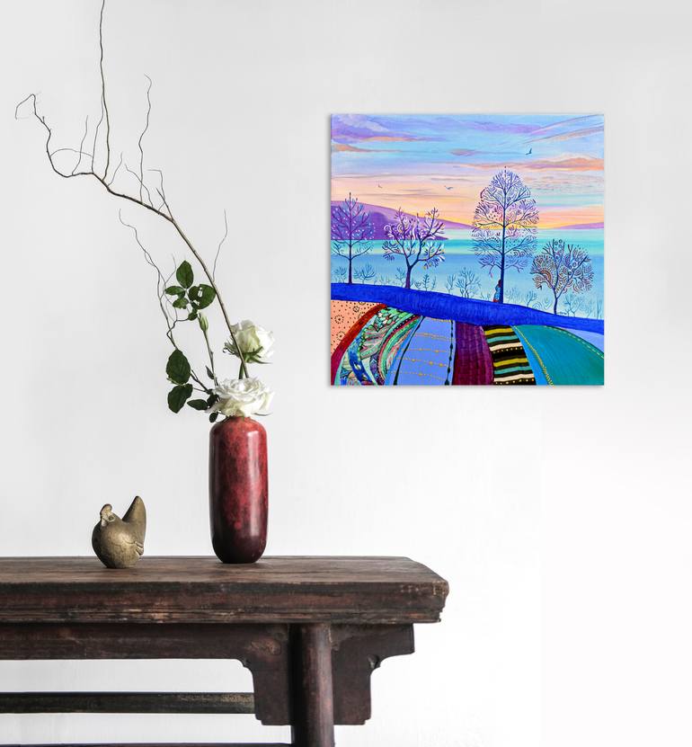 Original Illustration Landscape Painting by Silvia Pavlova