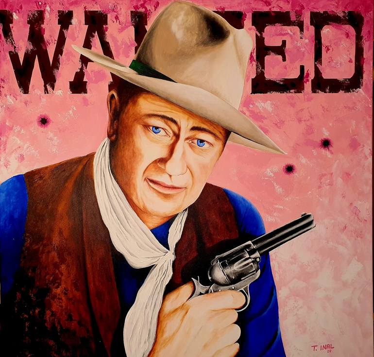 john wayne cowboy shootout art