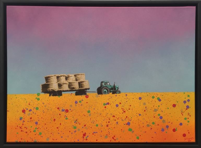 Original Abstract Landscape Painting by Johnman Spraycan