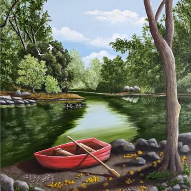Original Photorealism Landscape Painting by Ritina Ansurkar