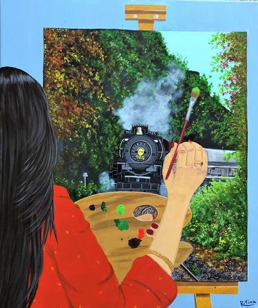 Print of Train Paintings by Ritina Ansurkar