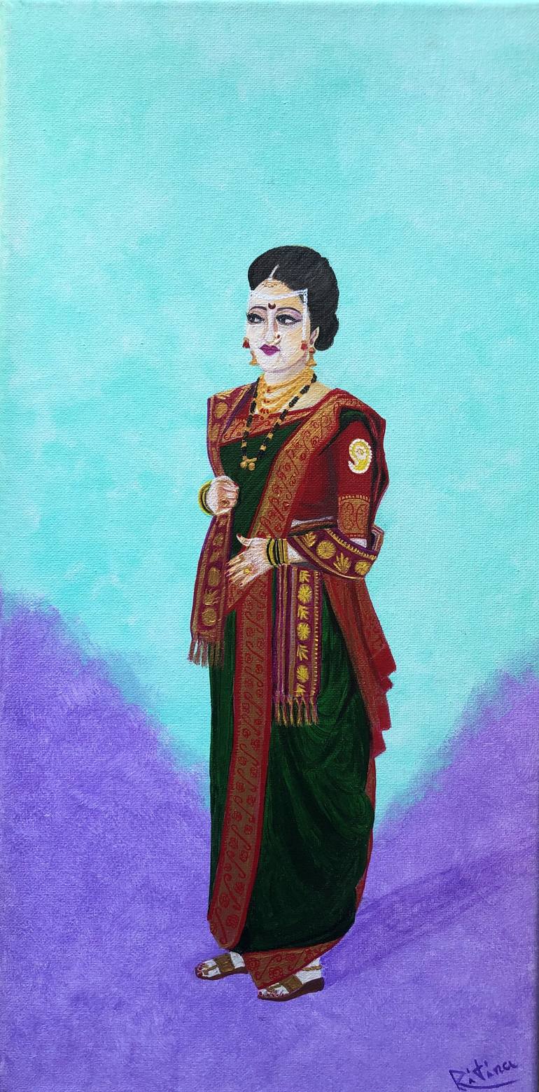 Original Folk Women Painting by Ritina Ansurkar