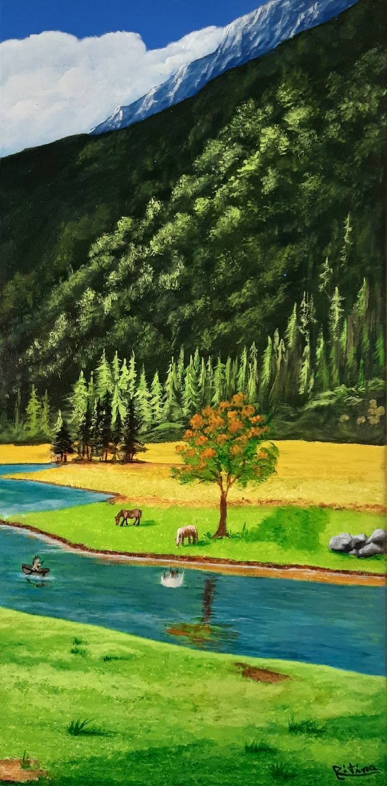 Original Landscape Painting by Ritina Ansurkar