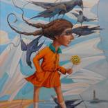 Girl and birds by Viktor Groshev