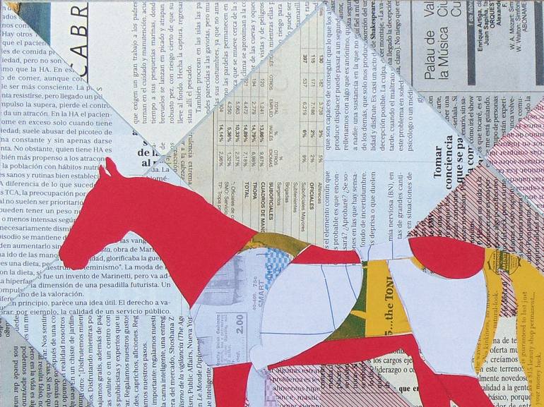 Original Figurative Horse Collage by Manel Villalonga