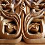 This beautiful original hand carved linden wood wall sculpture is one of the latest artworks of the skillful Bulgarian contemporary professional sculptor Nikolay Martinov, inspired by nature, art nouveau and folk art. It is 100% hand carved, no artificial influence. It is one extraordinary solid linden wood masterpiece and exquisite home wall décor.