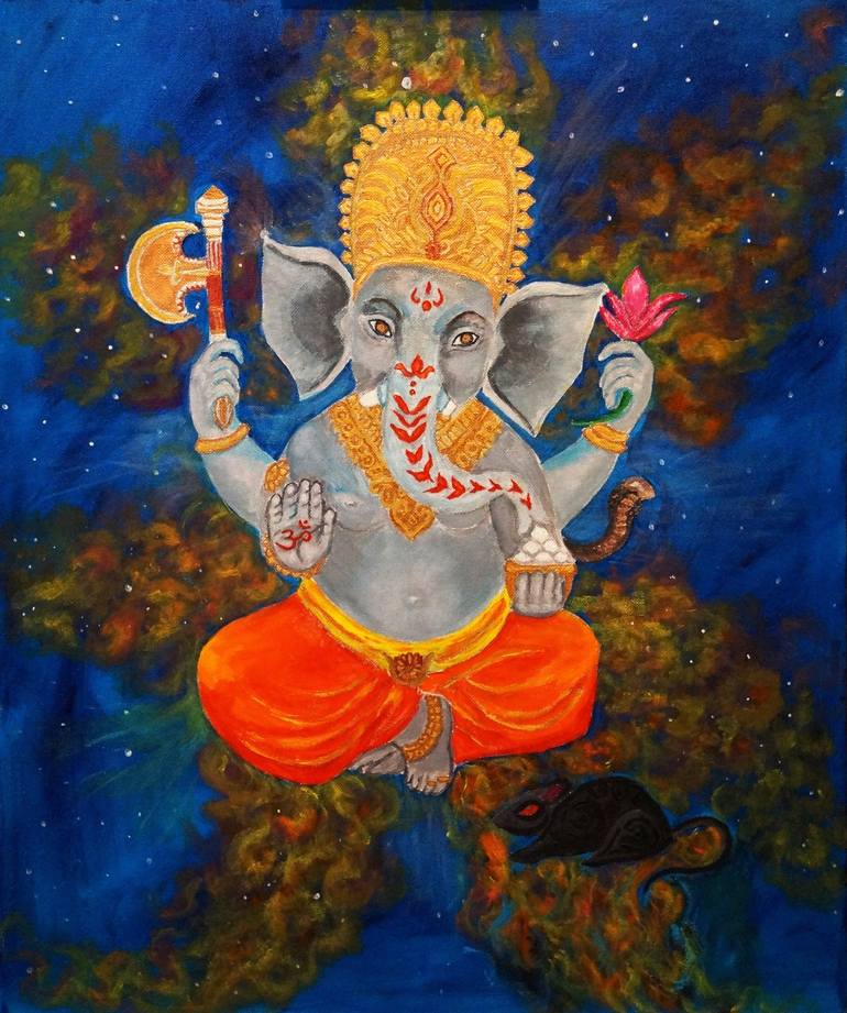Ganesh Painting, Big Canvas Art, Modern Acrylic Painting, Spiritual Home  Decor, Abstract Ganpati, Original Indian Art -  Norway