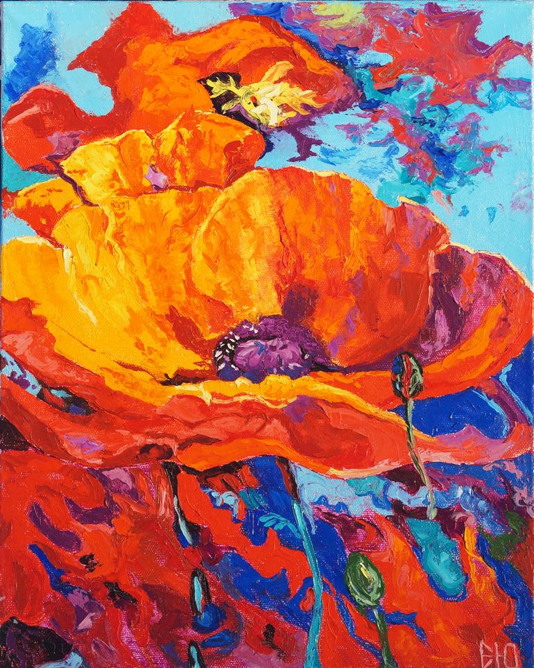 Poppy Painting Flowers Art Red Poppy Original Art Flower Wall Art Poppies Fields Oil Impasto Painting Abstract Flowers Oil Canvas Wall Art Painting By Julia Good Saatchi Art