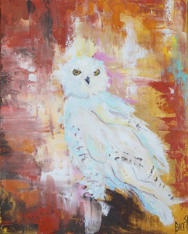 Modern Home Art Decor Flying Owl Bird Oil Painting Picture Printed on Canvas