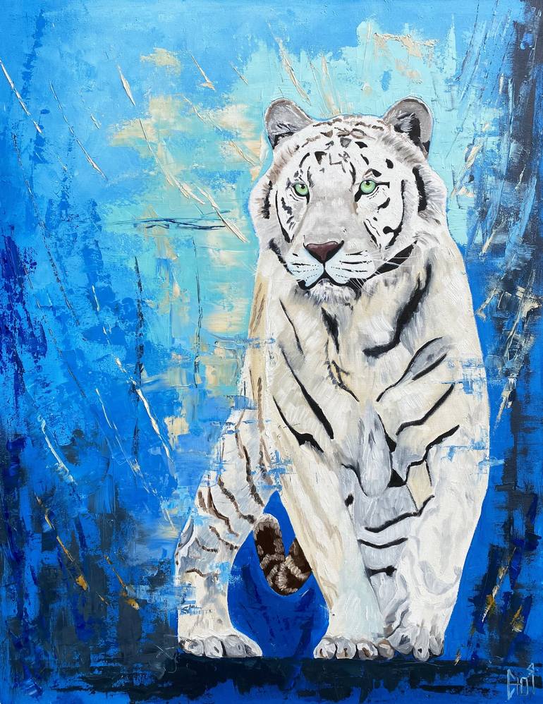 Home Art Wall Decor white Tiger Animal Oil painting HD Picture Printed on canvas