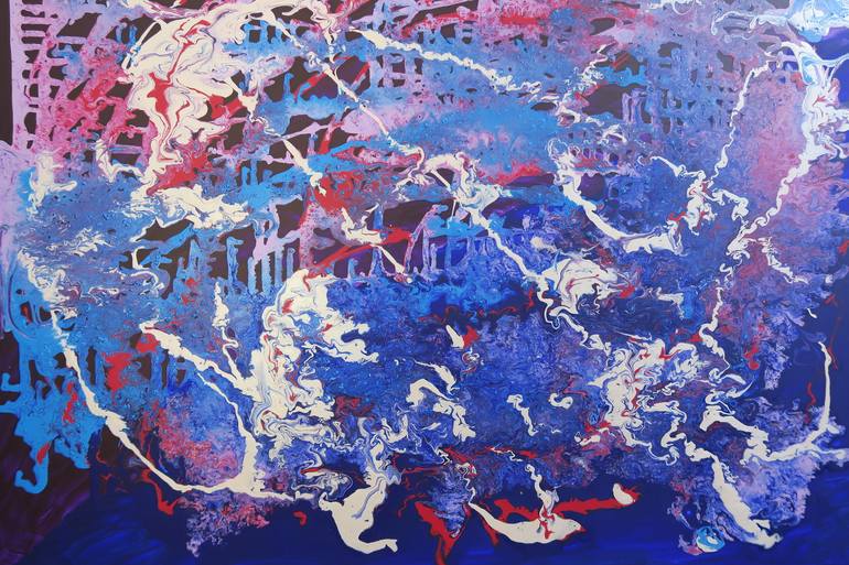 Original Abstract Expressionism Abstract Painting by Lenka Lesay