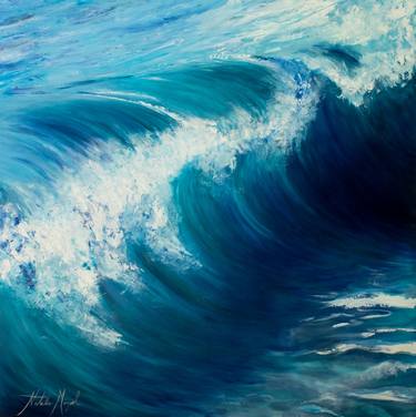 Print of Expressionism Seascape Paintings by Natalia Moguel