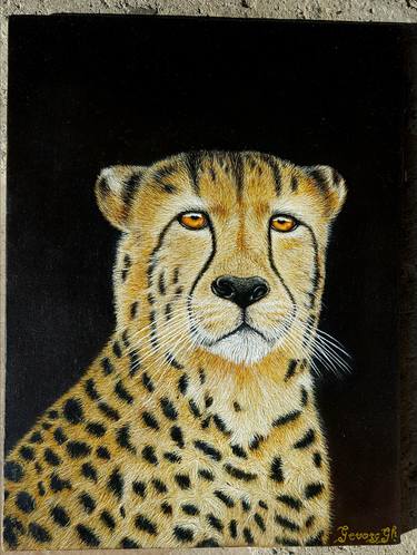 Oil painting Animal Art Wild Nature Fine Art Leopard thumb