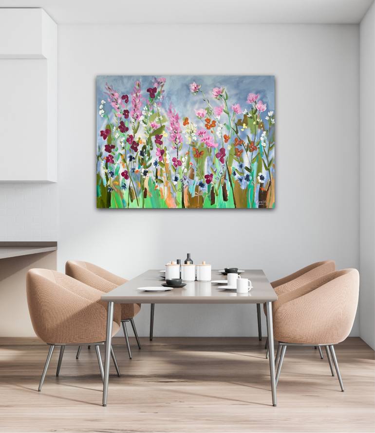 Original Abstract Floral Painting by Meredith Howse