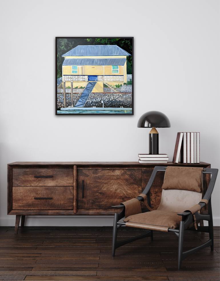 Original Art Deco Architecture Painting by Meredith Howse