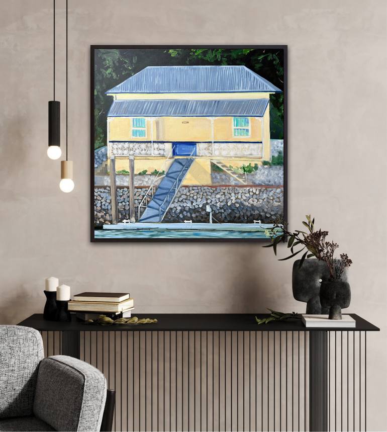 Original Art Deco Architecture Painting by Meredith Howse