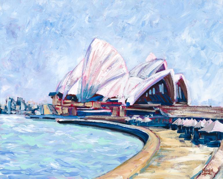 Original Architecture Painting by Meredith Howse | Impressionism Art on Canvas | Sydney Opera House