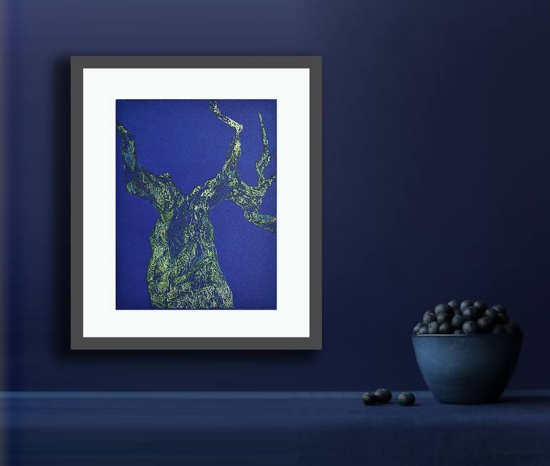 Original Abstract Nature Printmaking by Milena Nicosia