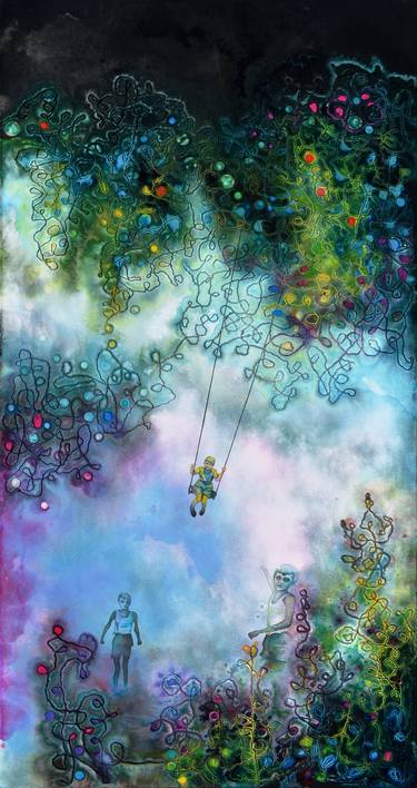 Original Abstract Garden Paintings by Milena Nicosia