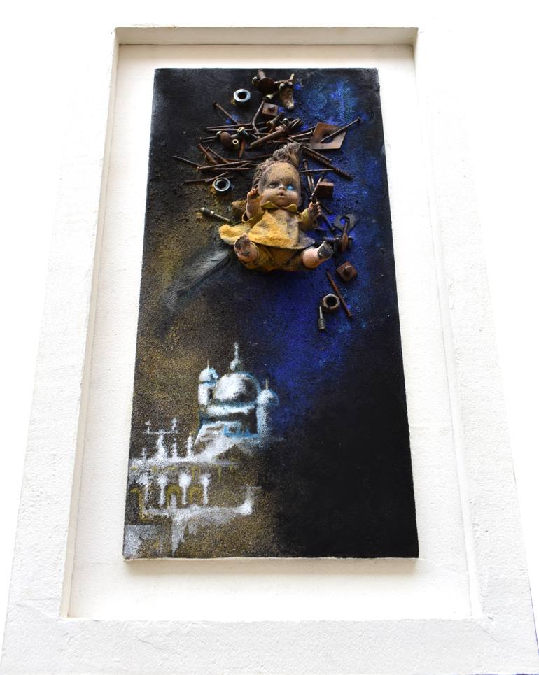 Original Abstract Expressionism Landscape Mixed Media by Milena Nicosia