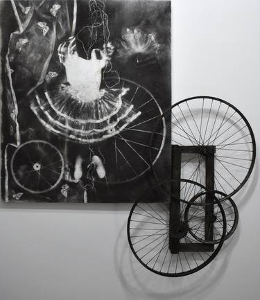 Original Art Nouveau Bicycle Paintings by Milena Nicosia