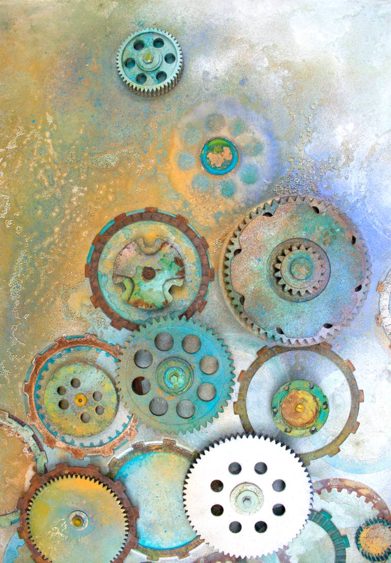 Original Abstract Expressionism Abstract Mixed Media by Milena Nicosia