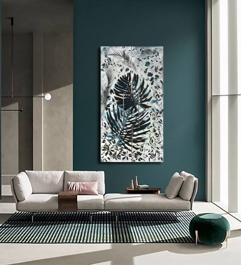 Original Abstract Botanic Painting by Milena Nicosia