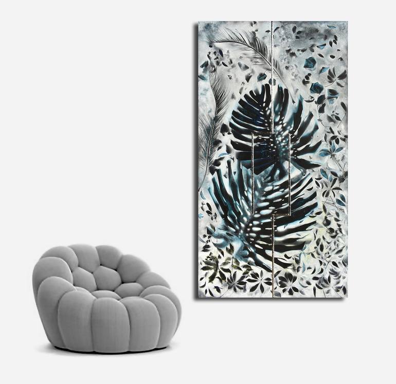 Original Abstract Botanic Painting by Milena Nicosia