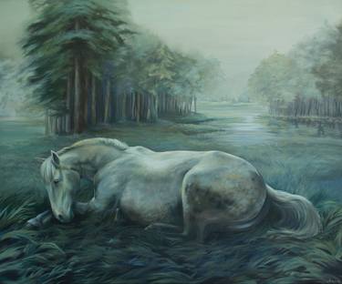 Original Impressionism Horse Paintings by Nastya Parfilo