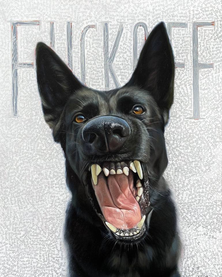 Print of Realism Dogs Paintings by Nastya Parfilo