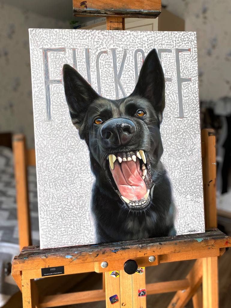 Original Realism Dogs Painting by Nastya Parfilo