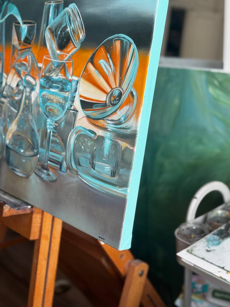 Original Photorealism Still Life Painting by Nastya Parfilo