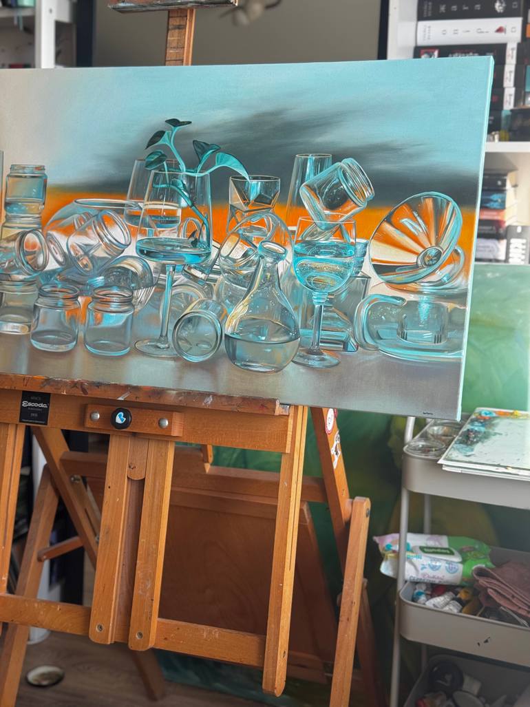 Original Photorealism Still Life Painting by Nastya Parfilo