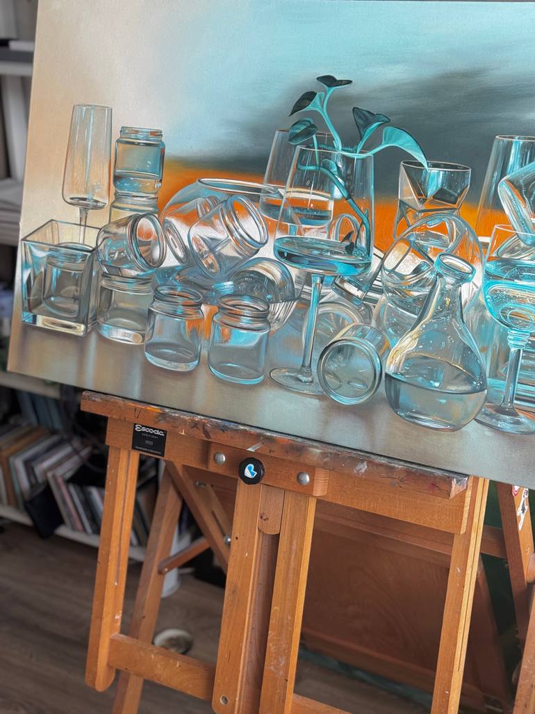 Original Photorealism Still Life Painting by Nastya Parfilo